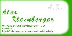 alex kleinberger business card
